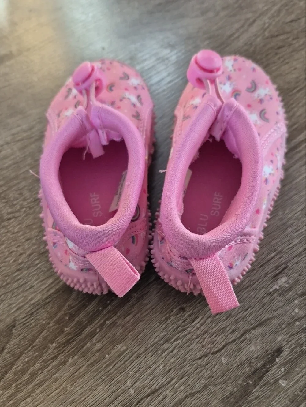 Girls' Pink Unicorn & Rainbow Water Shoes with Toggle Closure